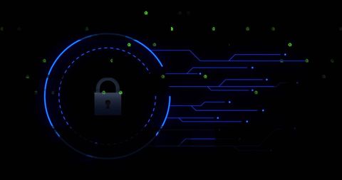 digital security concept with lock and binary code - Download Free Stock Images Pikwizard.com
