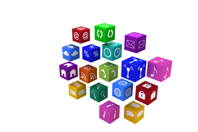 Transparent Media Icons Displayed on Colorful Cubes - Download Free Stock Videos Pikwizard.com