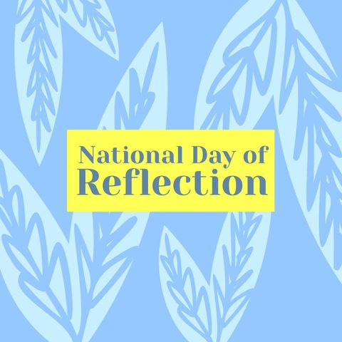 National Day of Reflection Over Patterned Leaves Design - Download Free Stock Templates Pikwizard.com