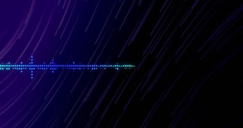Digital data visualization over purple streaks background