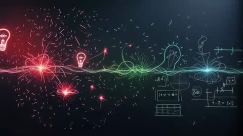 Colorful Energy Waves with Diagrams in Futuristic Digital Space