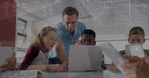 Teacher Guiding Students with Mathematics Through Technology