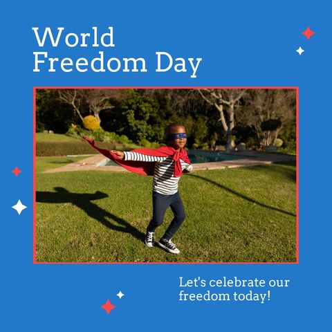 Joyful Boy Celebrating World Freedom Day