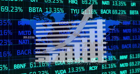 Global Financial Data Innovation with Map and Rising Arrow