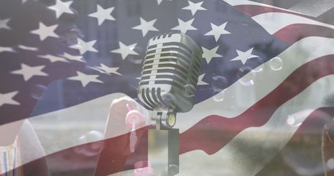 Patriotism and Diversity with USA Flag Overlaying Mother and Son - Download Free Stock Images Pikwizard.com
