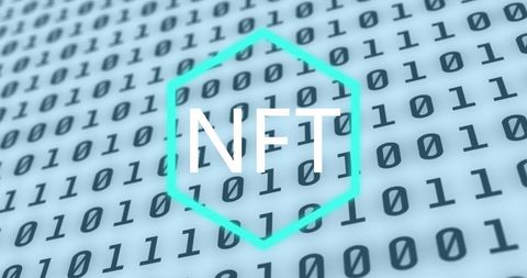 NFT Technology Concept with Binary Code Overlay - Download Free Stock Images Pikwizard.com