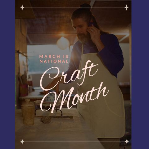 Craftsman Celebrating National Craft Month in Workshop - Download Free Stock Templates Pikwizard.com
