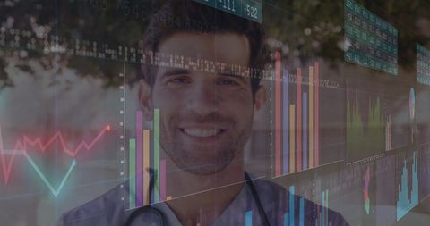 Doctor Analyzing Medical Data with Advanced Technology Outdoors