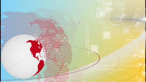 Digital World Map Interface Animation with Alpha Channel