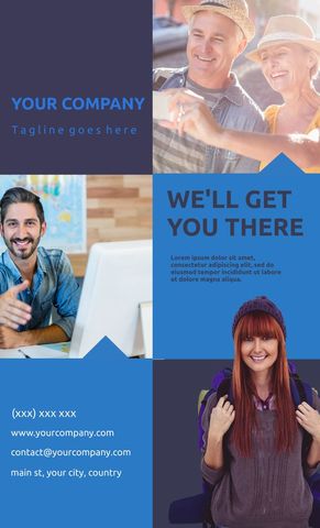 Marketing Template with Smiling Professionals and Contact Information - Download Free Stock Templates Pikwizard.com