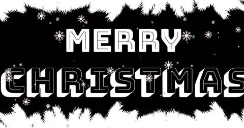 Bold Merry Christmas Text with Snowflakes and Border - Download Free Stock Images Pikwizard.com