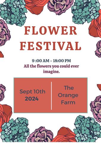 Colorful Flower Festival Poster Design for 2024 Event - Download Free Stock Templates Pikwizard.com