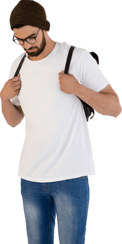 transparent image of man wearing backpack ready for adventures - Download Free Stock Videos Pikwizard.com