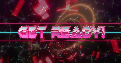 Vibrant Get Ready Text on Neon Abstract Background - Download Free Stock Images Pikwizard.com