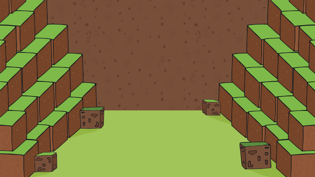 Perfect for customizable web designs, game background elements, digital interfaces, and adding earthy themes to layouts. Lower image glic-mode_Normal scenery for Minecraft. Bright green grass and forest square cubes.