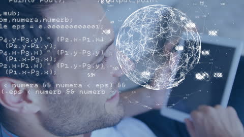 Businessman Innovating with Global Technology Connections