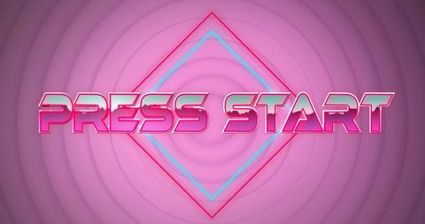 Neon Gradient Press Start Text on Purple Background