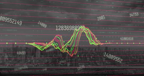 Futuristic Data Overlay on Urban Skyline - Download Free Stock Images Pikwizard.com