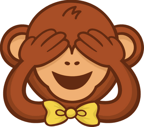 Playful Monkey with Bow Tie Covering Eyes Transparent Illustration - Download Free Stock Videos Pikwizard.com