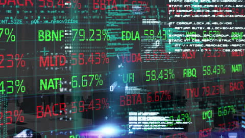 Emerging Patterns in Digital Stock Market Display with Code Overlay