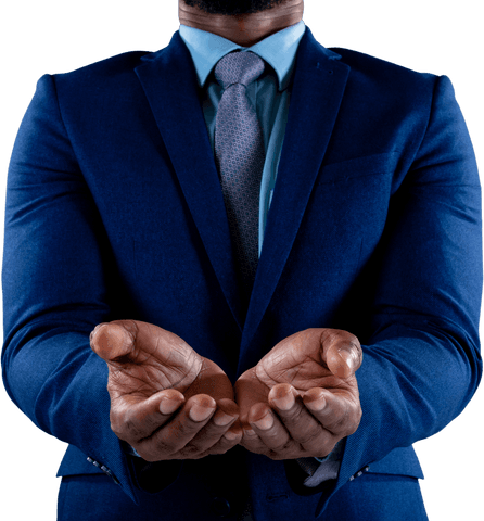Transparent Vision Concept with Businessman in Blue Suit
