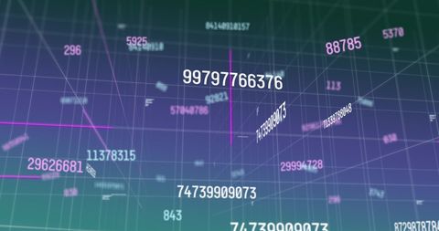 Floating Numbers in Digital Grid Network - Download Free Stock Images Pikwizard.com