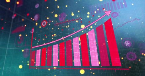 Futuristic financial growth chart with sci-fi digital interface