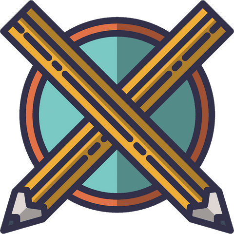 crossed pencils creative symbol on transparent background - Download Free Stock Videos Pikwizard.com