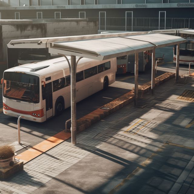 Buses parked at bus station, created using generative ai technology - Download Free Stock Photos Pikwizard.com
