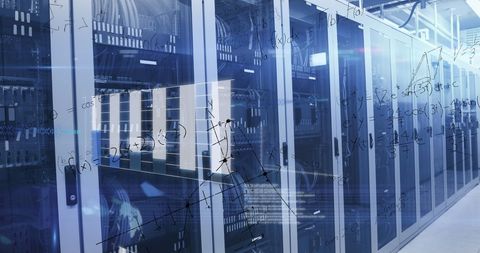 Digital Data Processing Over Modern Server Room - Download Free Stock Images Pikwizard.com