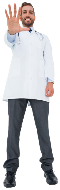 Happy Male Doctor Reaching Hand Forward, Transparent Background - Download Free Stock Videos Pikwizard.com