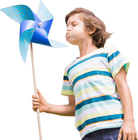 transparent background child blowing pinwheel outdoors - Download Free Stock Videos Pikwizard.com