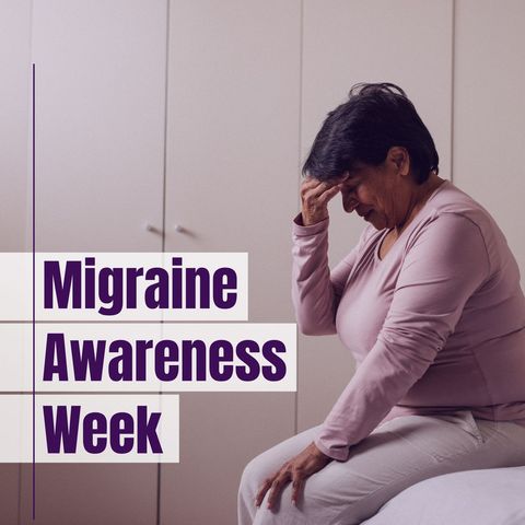 Woman in pain highlighting migraine awareness week
