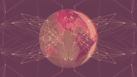 Animated Globe with Network Connections Symbolizing Global Digital Connectivity