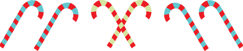 Festive candy cane pattern on transparent background