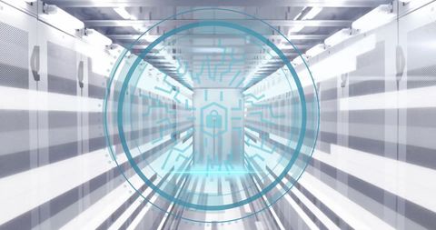 Cyber Security Concept in Data Center with Digital Lock Symbol - Download Free Stock Images Pikwizard.com