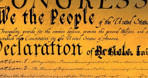 Close-Up of United States Constitution Scripted Text - Download Free Stock Images Pikwizard.com
