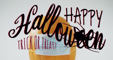 Halloween Greeting with Pumpkin and Mask