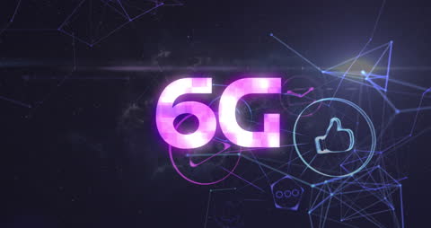Futuristic 6G Technology Concept with Digital Icons