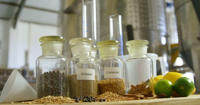 Herbs and Spices in Glass Containers for Culinary and Distillation Use - Download Free Stock Images Pikwizard.com