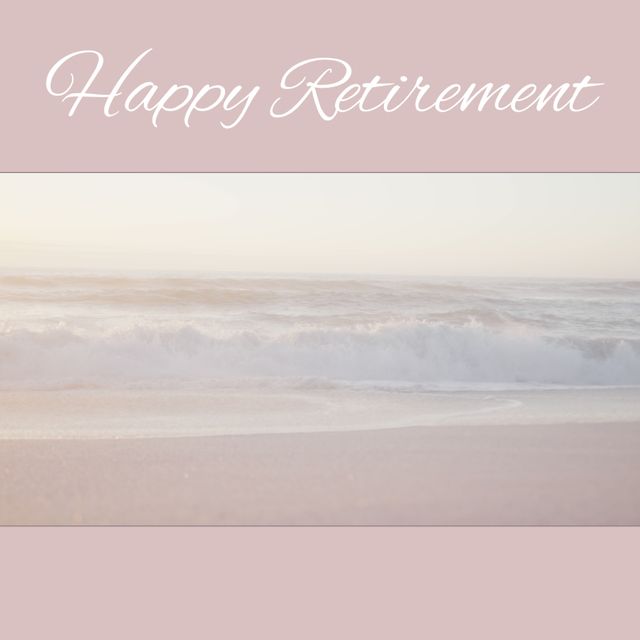 Happy Retirement Greeting Over Serene Seaside Background - Download Free Stock Templates Pikwizard.com