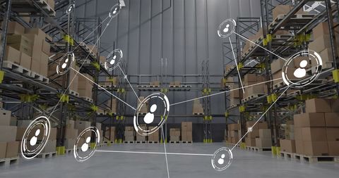 Digital Connectivity and Networking in Warehouse Logistics - Download Free Stock Images Pikwizard.com