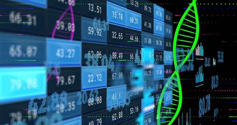 DNA Strand with Digital Data Processing Visuals - Download Free Stock Images Pikwizard.com
