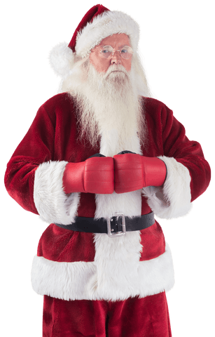 Focused Caucasian Santa Claus Wearing Boxing Gloves Transparent Background - Download Free Stock Videos Pikwizard.com