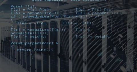 Digital Code Superimposed on Data Center Servers Highlighting Technology Concept - Download Free Stock Images Pikwizard.com