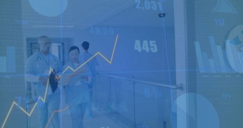 Healthcare Innovation with Medical Professionals and Financial Graphics