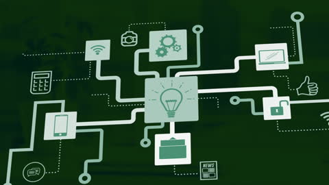 Digital Security and Data Network Concept in Animation