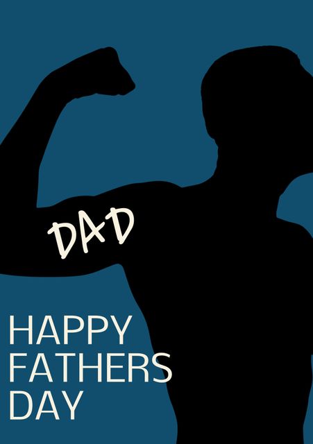 Silhouette of Strong Arm Flexing with Happy Father's Day Message - Download Free Stock Videos Pikwizard.com