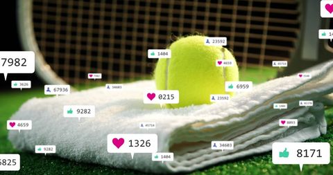 Social Media Engagement and Sports Illustrated with Tennis Theme - Download Free Stock Images Pikwizard.com