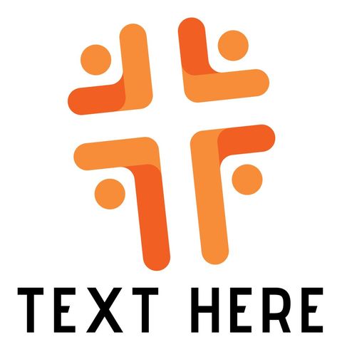 abstract unity symbol with gradient orange figures - Download Free Stock Templates Pikwizard.com
